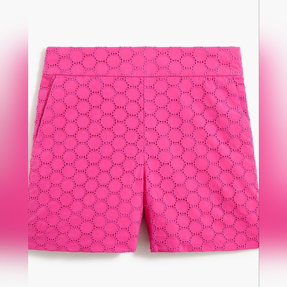 J. Crew Favorite Pink Eyelet Lined Women Shorts With Side Zip